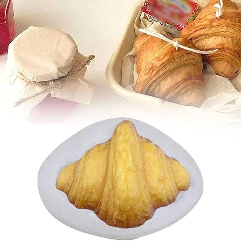 Top Quality Croissant Silicone Mold 3D Croissant Bread Soap Mold Candle Mould Silicone Simulated Bread Candle Molds Soap Making
