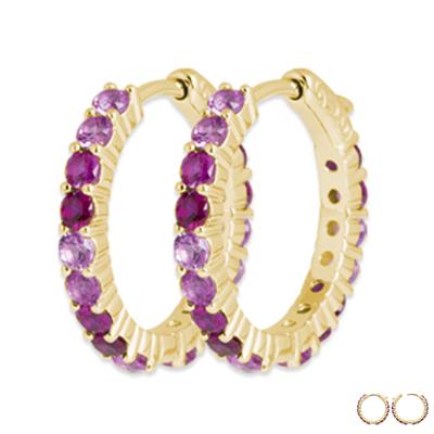 [R3596] - Brincos de argola banhados a ouro 'Sissi' ouro rosa - 20x2 mm