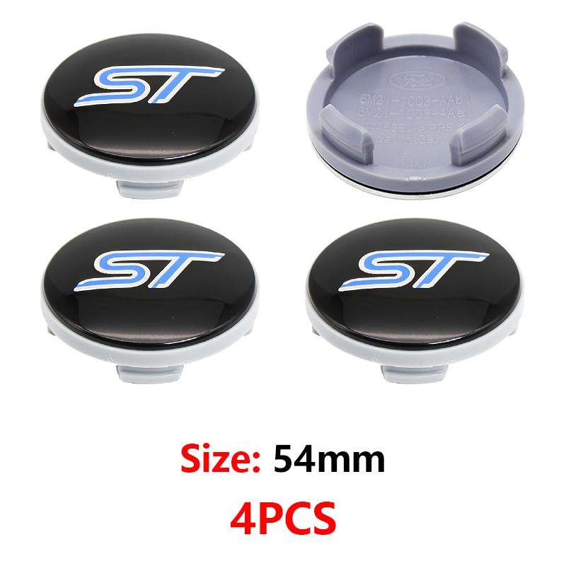 Car Sticker 4Pcs 54mm Auto Emblem Original Wheel Center Cover Car Badge Hubcaps For Ford Focus MK2 Fiesta Mondeo Shelby Kuga Eco