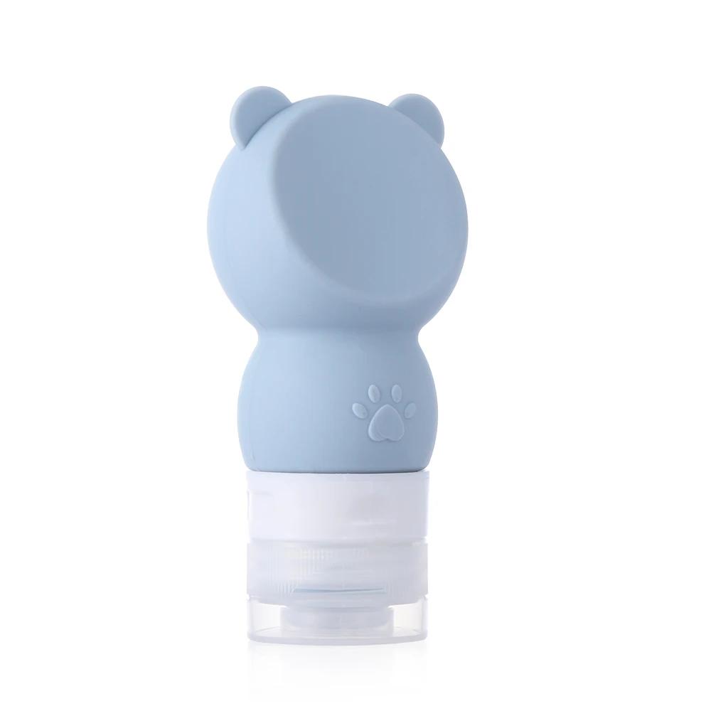 Mini Hand Sanitizer Bottle 30ml Portable Travel Silicone Cosmetics Shower Gel Bottles Refillable Bottles with Keychain Holder