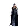 Cadılar Bayramı Cosplay için Yetişkin Kadın Ölüm Meleği Vampir Uzun Elbise Kostümü