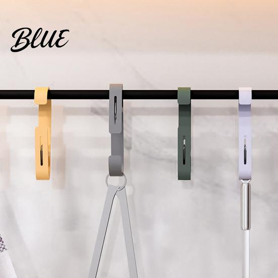 Portable Clothes Drying Clips Laundry Hook with Clip, Non-Drilling ABS Closet Organizer, Multi Purpose Durable Wall Hooks for Renters Anti-slip