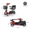 iScooter X02 Four-Wheel Scooter Suitable For Seniors/Disabled People 8KM/H 250W Motor 24V 12AH Battery Range 20KM Foldable Electric Scooter