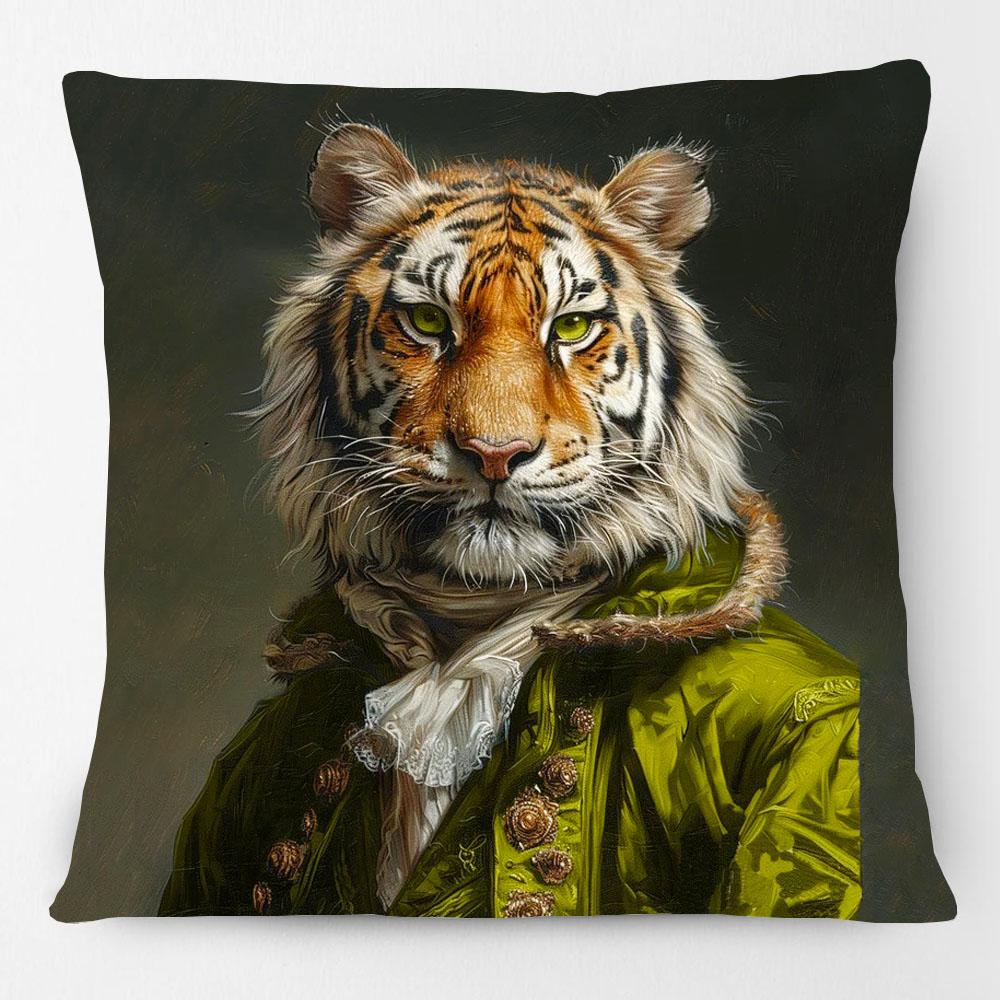 European Vintage Rabbit Stag Giraffe Lion Zebra Funny Animals Portrait Poster Cushion Covers Sofa Pillowcase