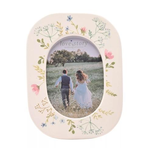 Celebrations Love Story Ceramic Oval Single Photo Frame