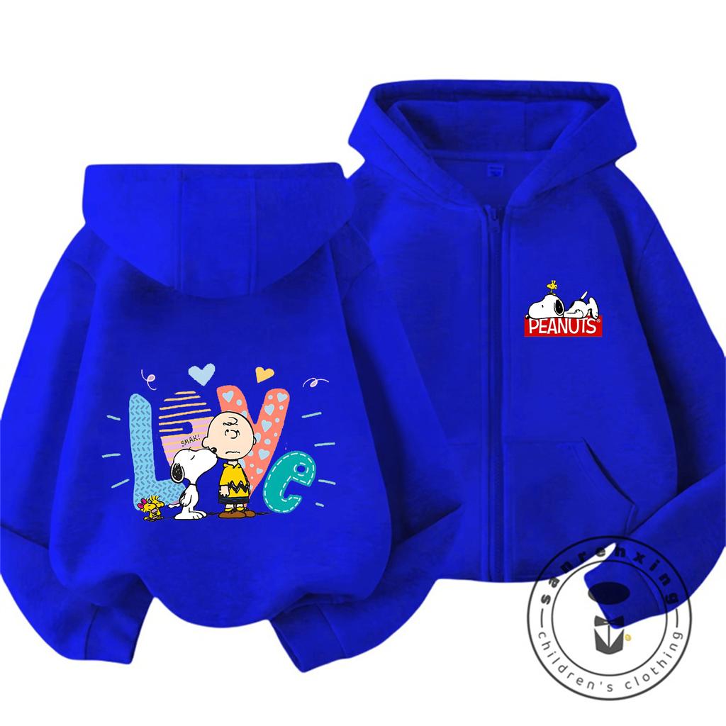 Trendy Hot Cartoon Zipper Hoodie Cute Casual Winter Hooded Kids Apparel Snoopy Children 3 14