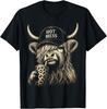 Hot Mess Highland Cow Funny Cute Coffee Lover Graphic T-Shirt