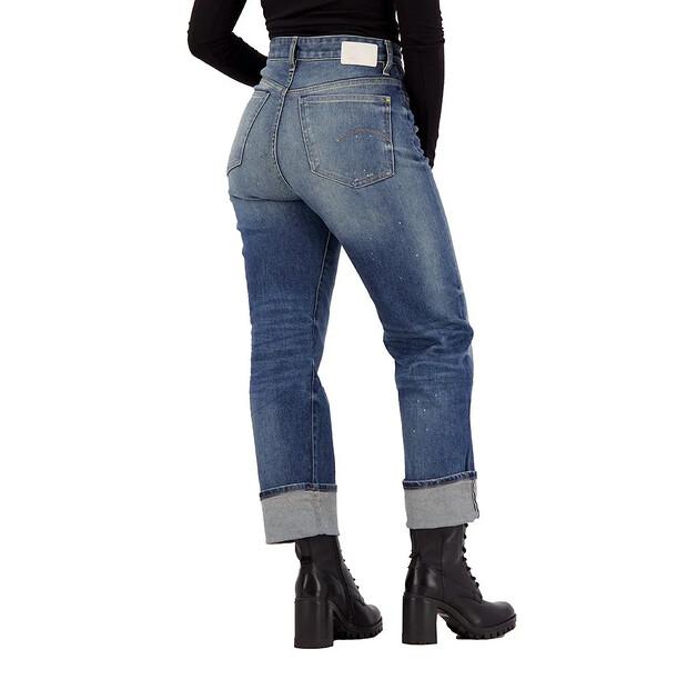 G-Star Tedie Ultra-High Waist Straight Turn Up Raw Edge Ankle джинсы