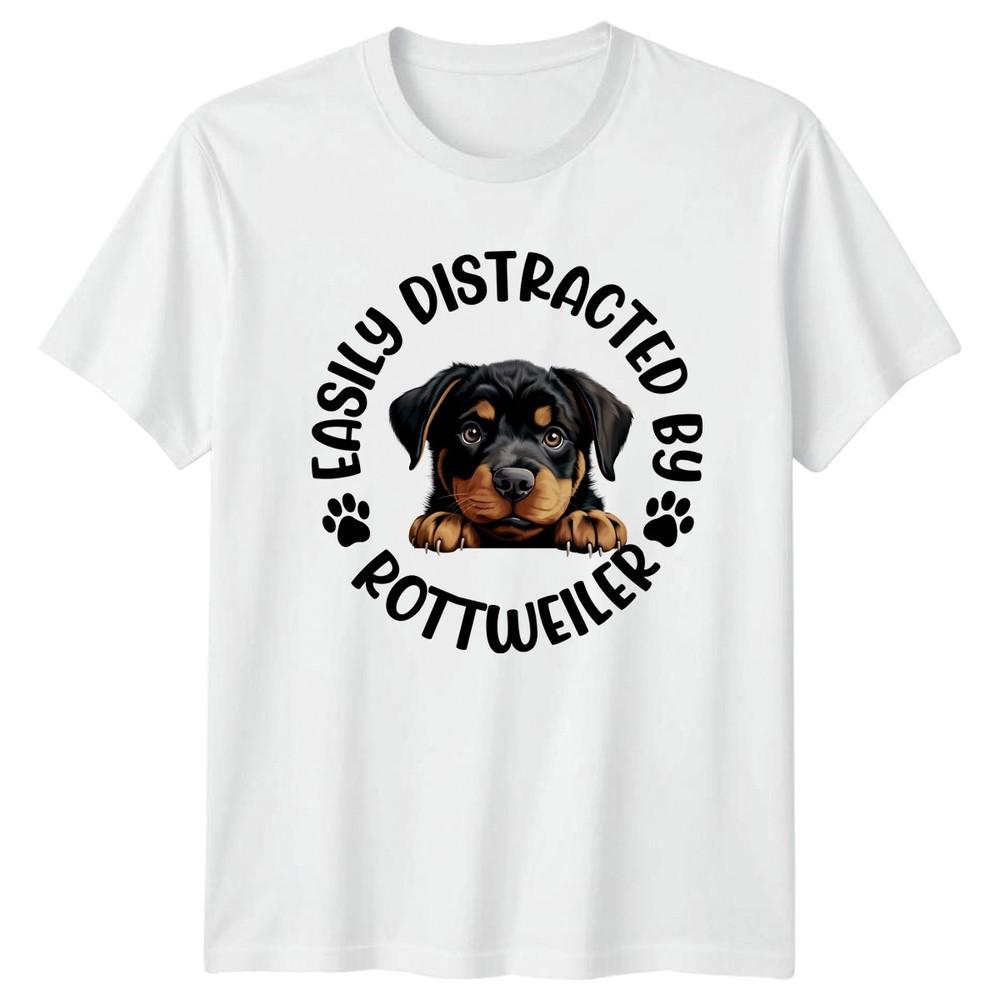 Easily Distracted By Rottweiler Dogs Unisexs TShirt Unisexs Tee Graphic Unisex Top S