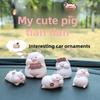 Pig Princess Car Dashboard Figurine Resin Cartoon Decor For Girls Car Interior Accessories