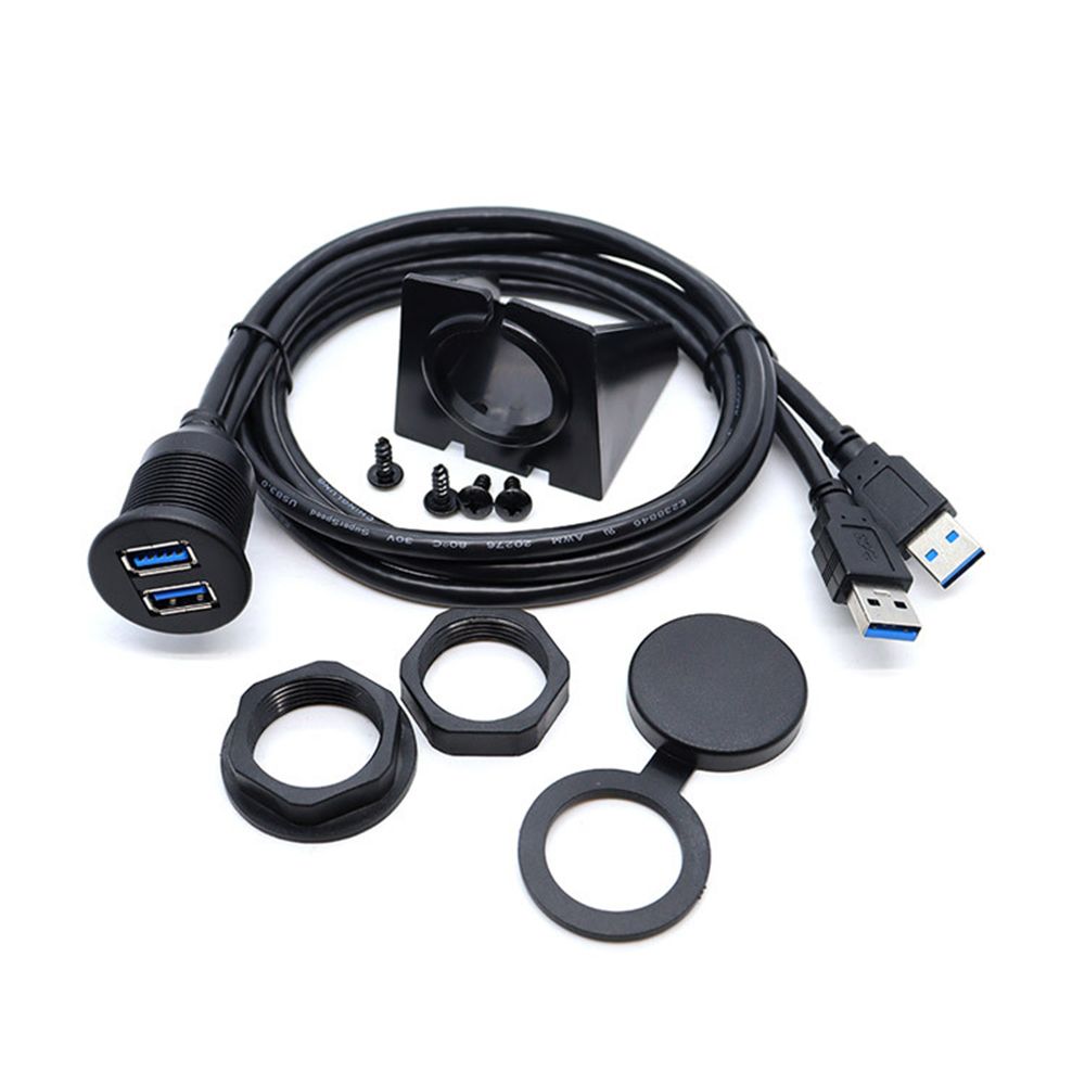 Truck Waterproof Round Car Dashboard USB 3.0 Extension Cable Panel Flush Mount