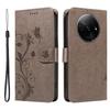 For Xiaomi Redmi A3/Poco C61 4G PU Leather Cases Flower Pattern Wallet Stand Phone Cover with Strap