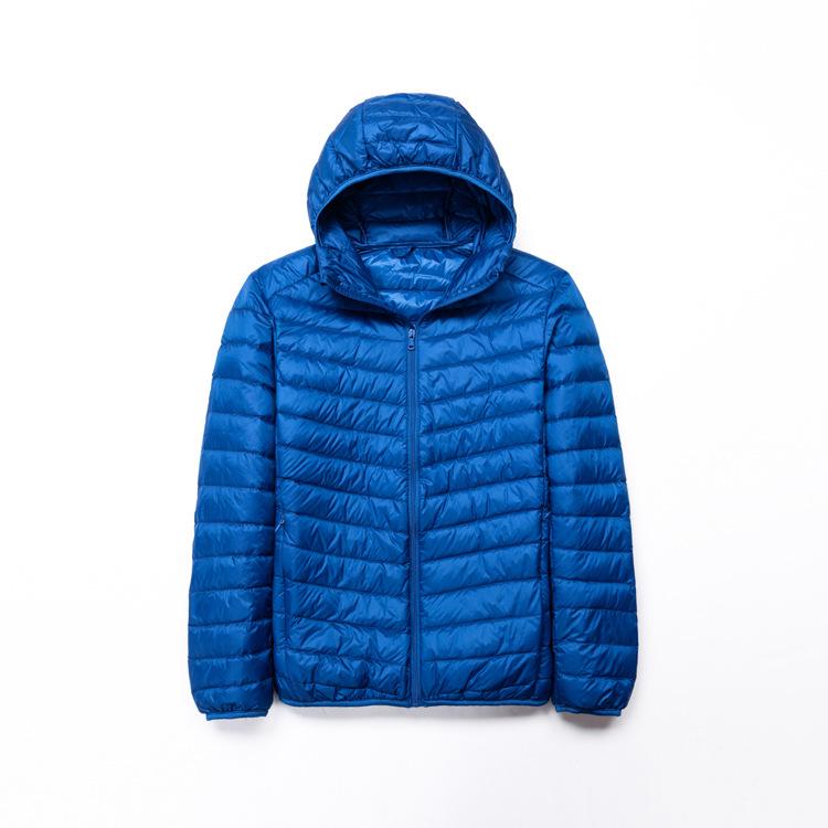 Men Autumn Winter Warm Lightweight Hooded Cotton Jacket Fashionable Short Casual Portable Stand Collar