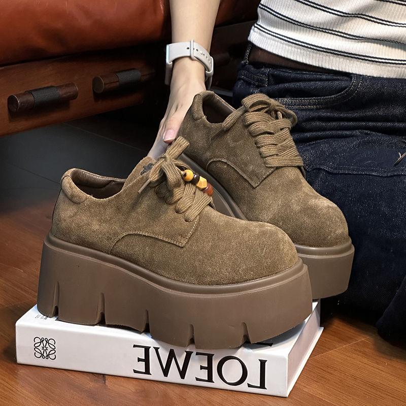 Beaded Women Platform Shoes Wedges New Trend Sneakers Designer 2025 Winter Suede Woman Walking Loafers Brand Zapatillas Mujer