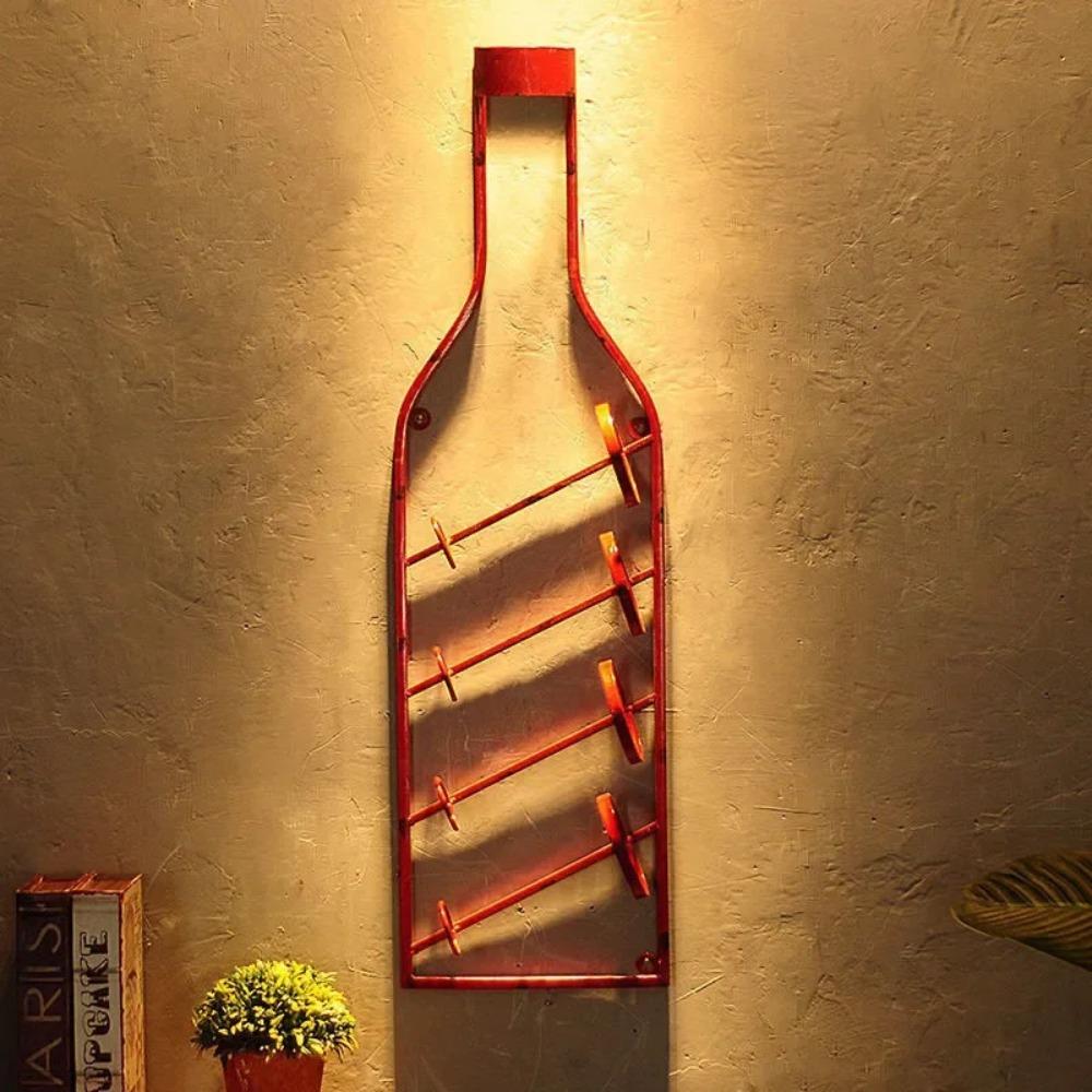 Display Oversized Retro Wine Rack Iron Wine Bottle Storage Organizer  Home Restaurant