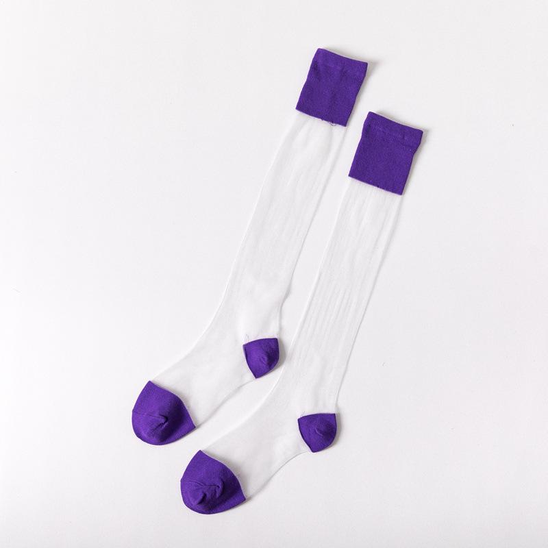 Spring And Summer Thin, Card Stockings Transparent Personalized Glass Silk Knee Crystal Women'S Socks, Women'S Calf Socks
