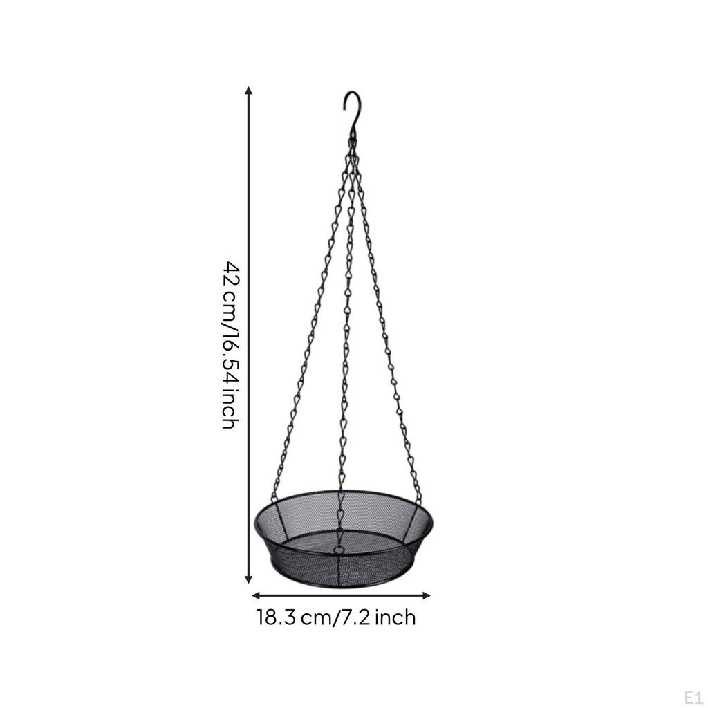 Bird Feeder Bowl with Metal Hanger Stable Chain Weather Resistant for Nature
