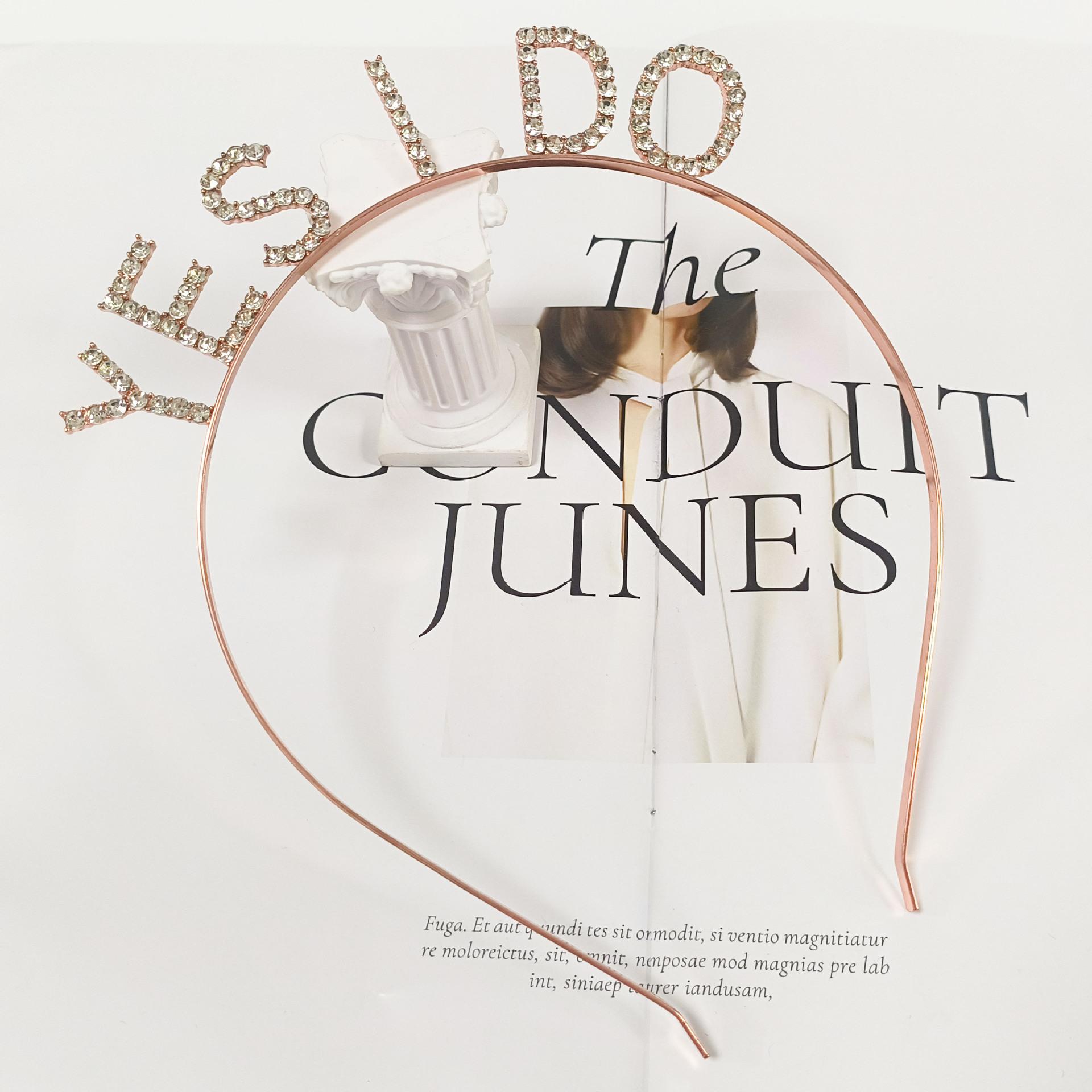 

Creative New Rhinestone Alloy Letter Headband Bachelor Party Headwear Hair Accessories Bridal Accessories