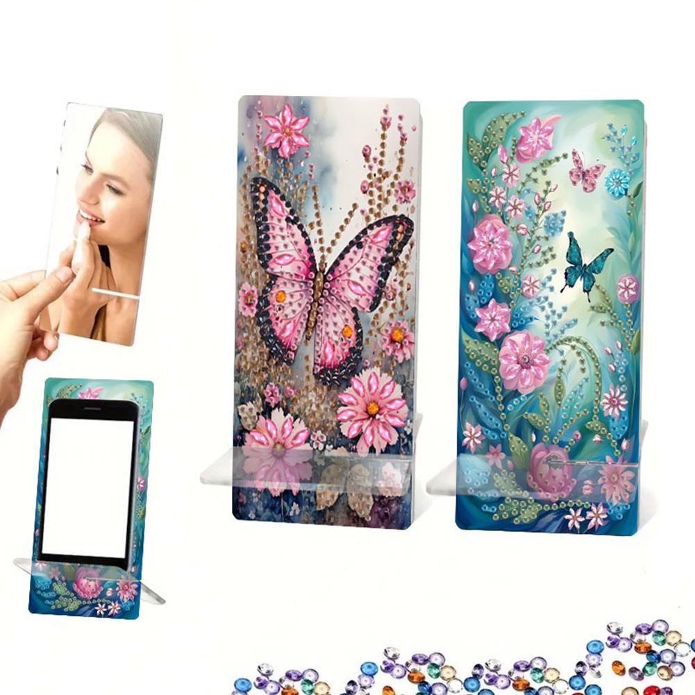 2Pcs 5D Diamonds Phone Stand Acrylic DIY Animals Diamond Painting Phone Holder Diamond Art Phone Bracket for Adults Beginners