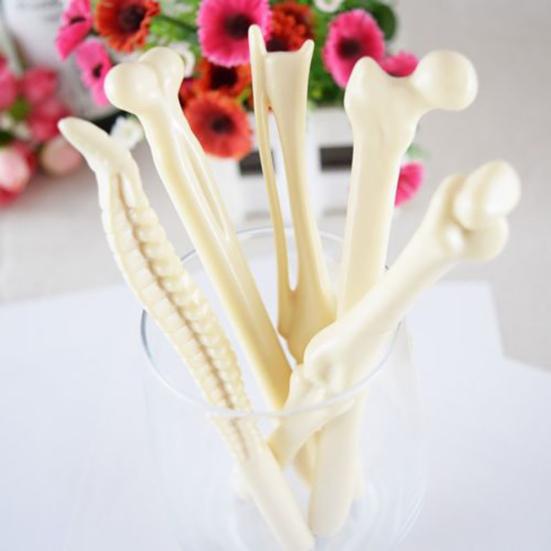 5Pcs Creative Bone Shape 0.7mm Nib Ball Pen Student Writing Office Stationery