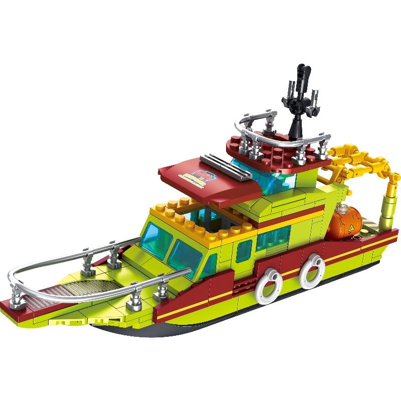 Jurassic Dinosaur Rescue Adventure Building Set With Movable T-Rex Figure Sturdy Tree House & Rescue Truck Model Building Blocks