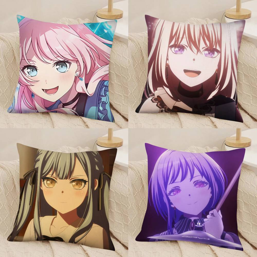 1Pc B-Bang Dream Ave Mujica Cartoon Pillow Case Fashion Square Pillowcase Bedroom Sofa Room Ins Decoration Leisure
