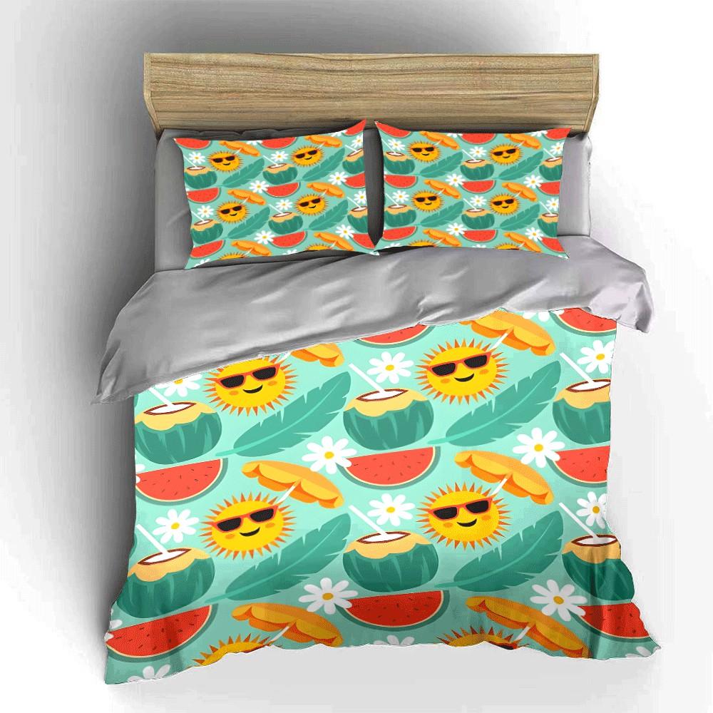 Summer Vibes Tropical Essentials Set Exquisite Three-Piece Bedding Set Gift For Kids And Adults