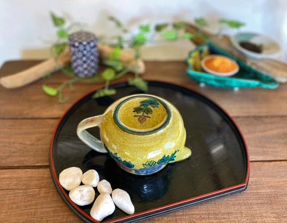 Bujor mare Kutani pictat în culoare închisă [ceainic/ceainic] [imagine din spate]