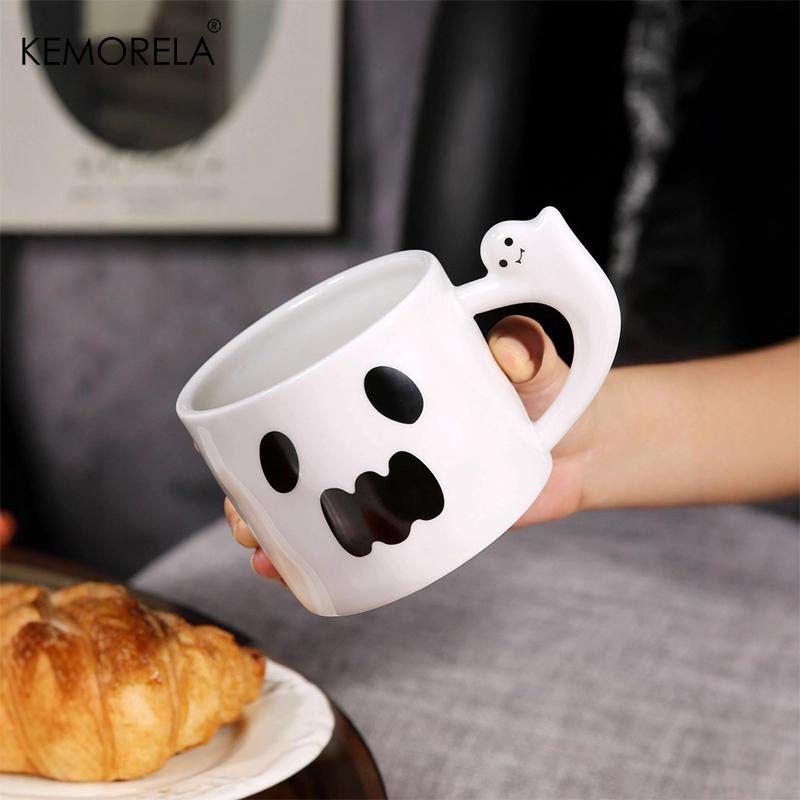 

1PC 400ml Ceramic Halloween Mug with Decorative Pattern Coffee Cup Birthday Tabletop Drinkware for Halloween Party Gifts 400ml