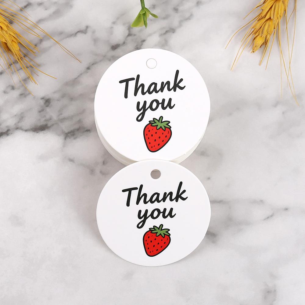 Round Strawberry Lemon Gift Tag - Thank You Hang Card