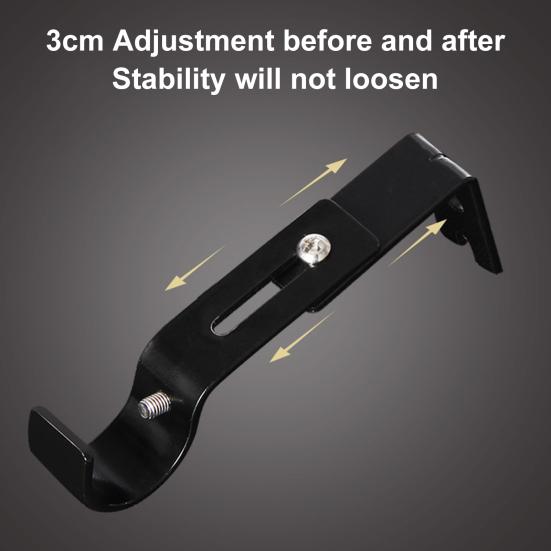 2 Pcs Curtain Rod Bracket Hard Adjustable Length Thicken Practical Wide Application Great Hardness Holders for Bedroom