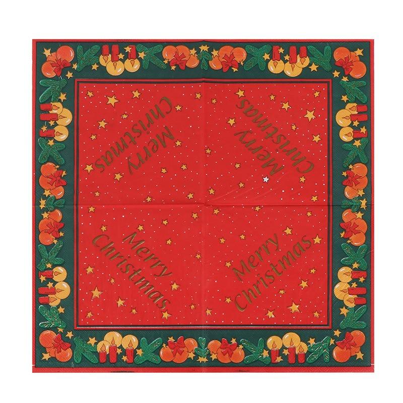 20Pcs/pack 33x33cm Christmas Series Printed Paper Disposable Table Dinner Napkin Tissues Xmas New Year Party Decor