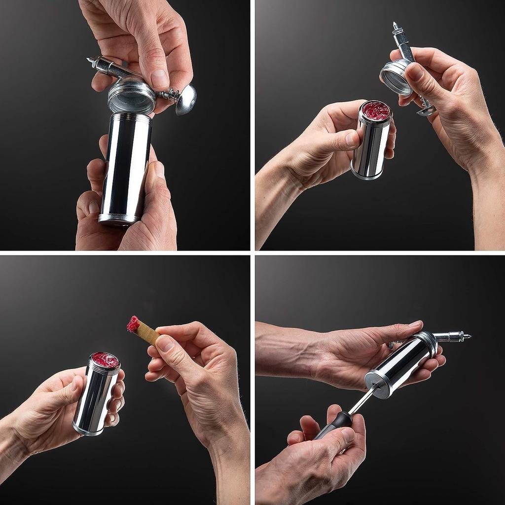 3min 19sec Mini Fettpresse Einhand Fettspritze bis 69 Bar, präzise Dosierung mit 0,9mm Schmiernippel, kleine Fettpresse für loses Fett oder Tube