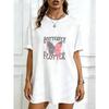 Oversized T Shirt Dress Black Butterfly And Text Print Casual Streetwear For Women