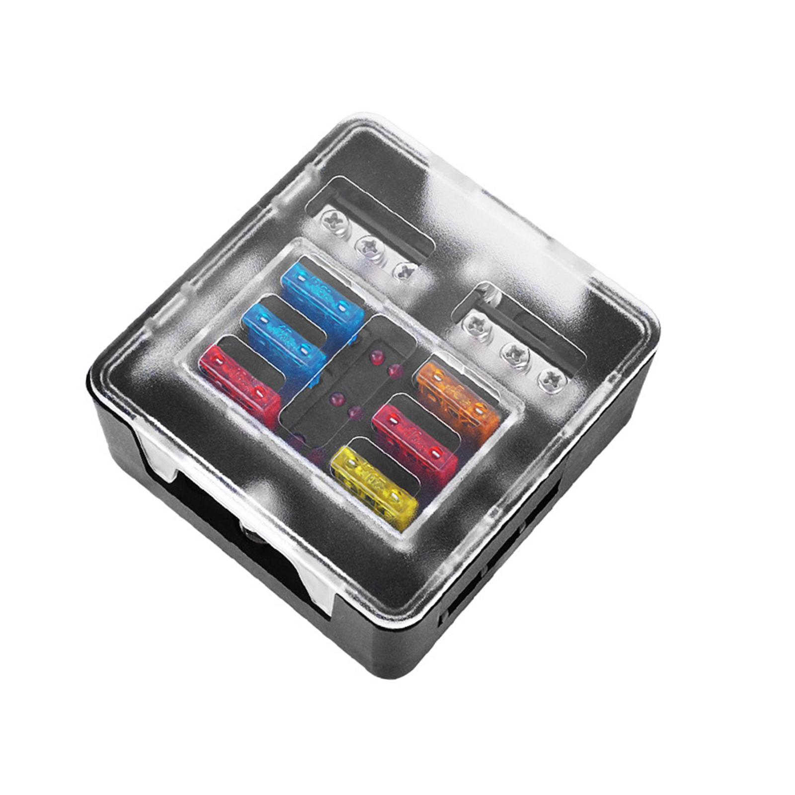 

Generic Blade Fuse Block 32V 100A Dustproof with Cover Fuse Box Fuse Panel with LED Warning Indicator for Marine Van RV Car