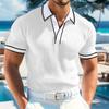 Herren einreihiges Kragen Kurzarm Freizeit Sport T-Shirt