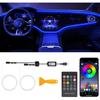 Interior Car LED Strip Lights With Wireless APP & Remote Control, RGB 2 In 1 Car Ambient Lighting Kit With 158 Inches Fiber Optic, Ide Neon Dash