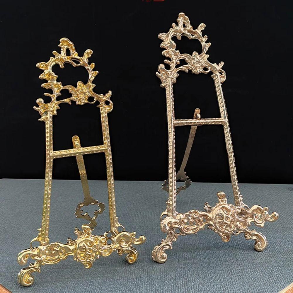 Creative Plate Display Stand Gold Art Photo Frame Holder Frame Bracket  Tabletop Decoration