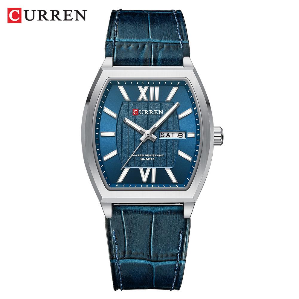 CURREN 8478 Men s Waterproof Leather Strap Quartz Calendar Casual Wristwatch