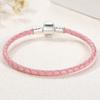 High Quality 100% S925 Sterling Silver Clasp Charm Bead Woven Leather Bracelet for Women & Children's Trendy Gift Jewelry