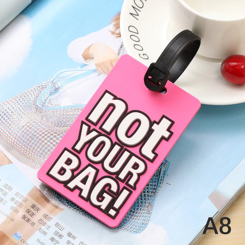 Novelty Strong Luggage Tag Silicone Letter Suitcase Name Address ID Tag Holiday