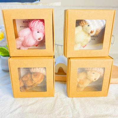 Orso in Scatola, Orsacchiotto di Peluche Fatto a Mano in Scatola, Souvenir Ispiratore di Supporto con Biglietto con Messaggio Positivo, Un Regalo Animale di Peluche per Amici o Amanti