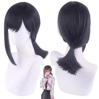 35CM Anime Chainsaw Man Kobeni Higashiyama Cosplay Wig Black Straight Women Hair Heat Resistant Synthetic Hair
