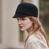 Black Woolen Navy Octagonal Hat Female Autumn and Winter Xiaoxiang Beret Knight Top Hat British Equestrian Hat