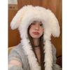 Cute Fuzzy Bunny Hat Long Rabbit Ears Winter Beanies Hats Sweet Women's Plush Caps  Ski
