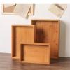 Support de Plateau Rectangulaire en Bois de Bambou pour Tasses à Thé Plateau de Rangement Multifonction Plateau à Thé Cuisine