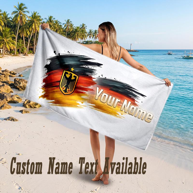Germany national football team Design Beach Towel Custom Text Large Towel for Beach Vacation