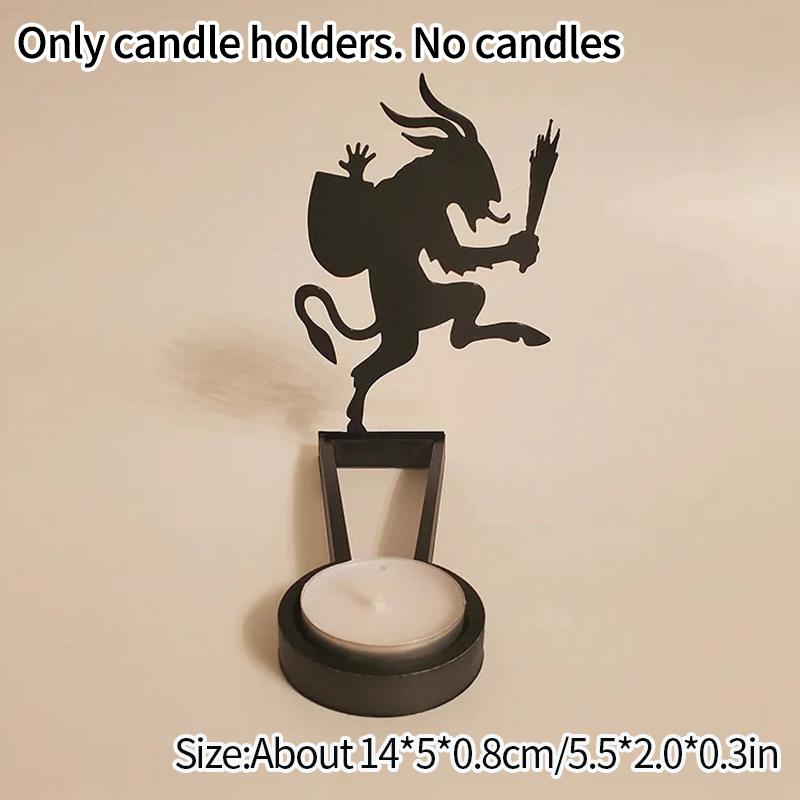 Halloween Candle Holder Decoration Gothic Skeleton Candlestick Ghost Shadow Tealight Stand Spooky Scary Ornaments Home Decor
