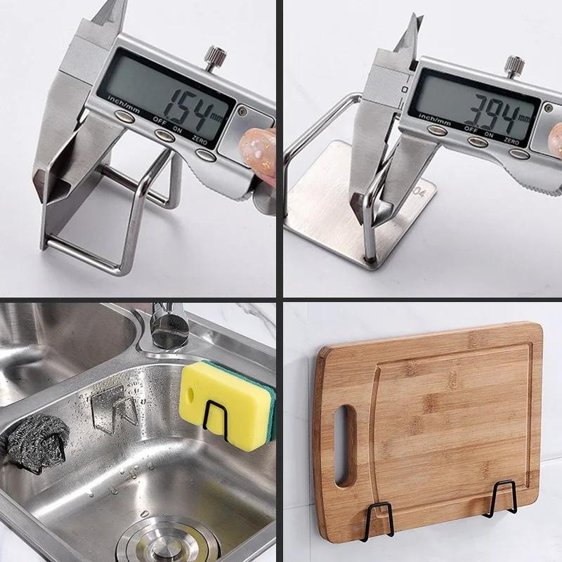 Wall Hanging Bathroom Accessories Kitchen Organizer Shelf Self-adhesive Stainless Steel Sink Coat Racks Home Gadgets Drying Rack