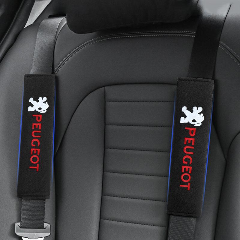 Car Seat Shoulder Belt Cover Protector Pad Auto Accessories For Peugeot 308 408 508 RCZ 208 3008 2008 206 207 108 406 407 408 206 207 208 306 307